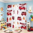 thumbnail image 2 of Erosebridal Fire Truck Kitchen Curtains, Firefighter Black Out Curtains Pack of 2 (42x63 Each), 2 of 5