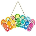 thumbnail image 2 of HongHeng Hello Summer Slippers Hanging Sign Welcome Door Decor Rustic Summer Wall Decor for Door Indoor Yard Outdoor Garden Decoration with Rope, 2 of 9