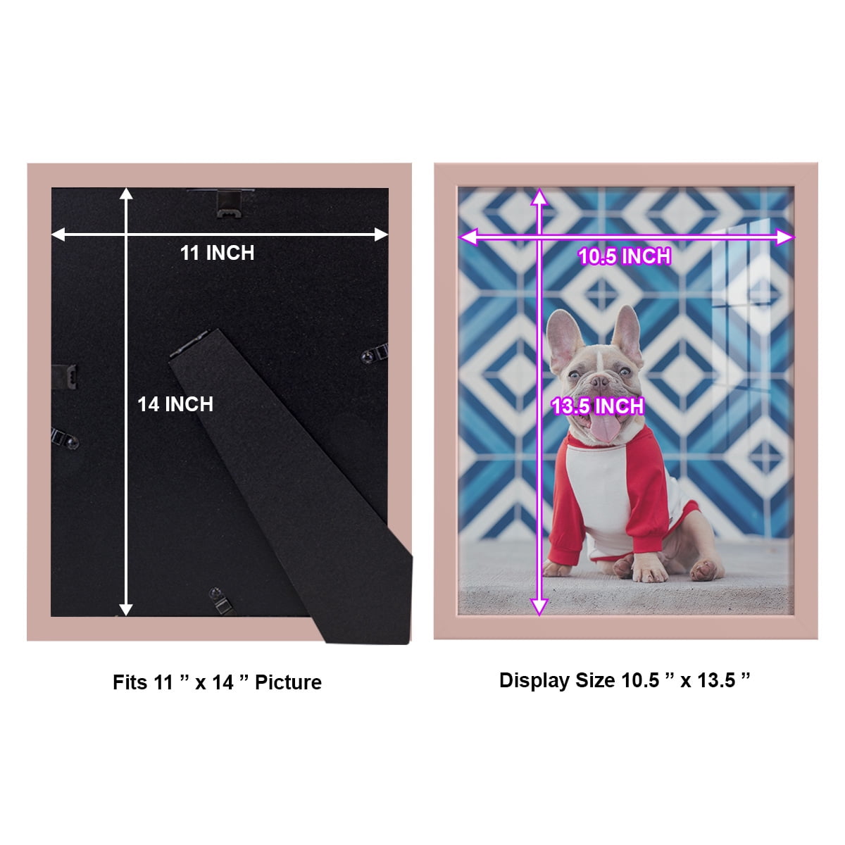 Modern 11 in. x 14 in. Pink Picture Frame (Set of 4)