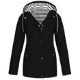 thumbnail image 2 of WTOBBY Women's Plus Size Waterproof Sun Protection Jacket - Hooded Windproof Raincoat for Outdoor Sports, Activities and Daily Commute ,Black L, 2 of 4