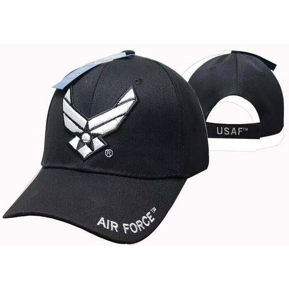 US Air Force Wing Logo Black Baseball Hat Cap