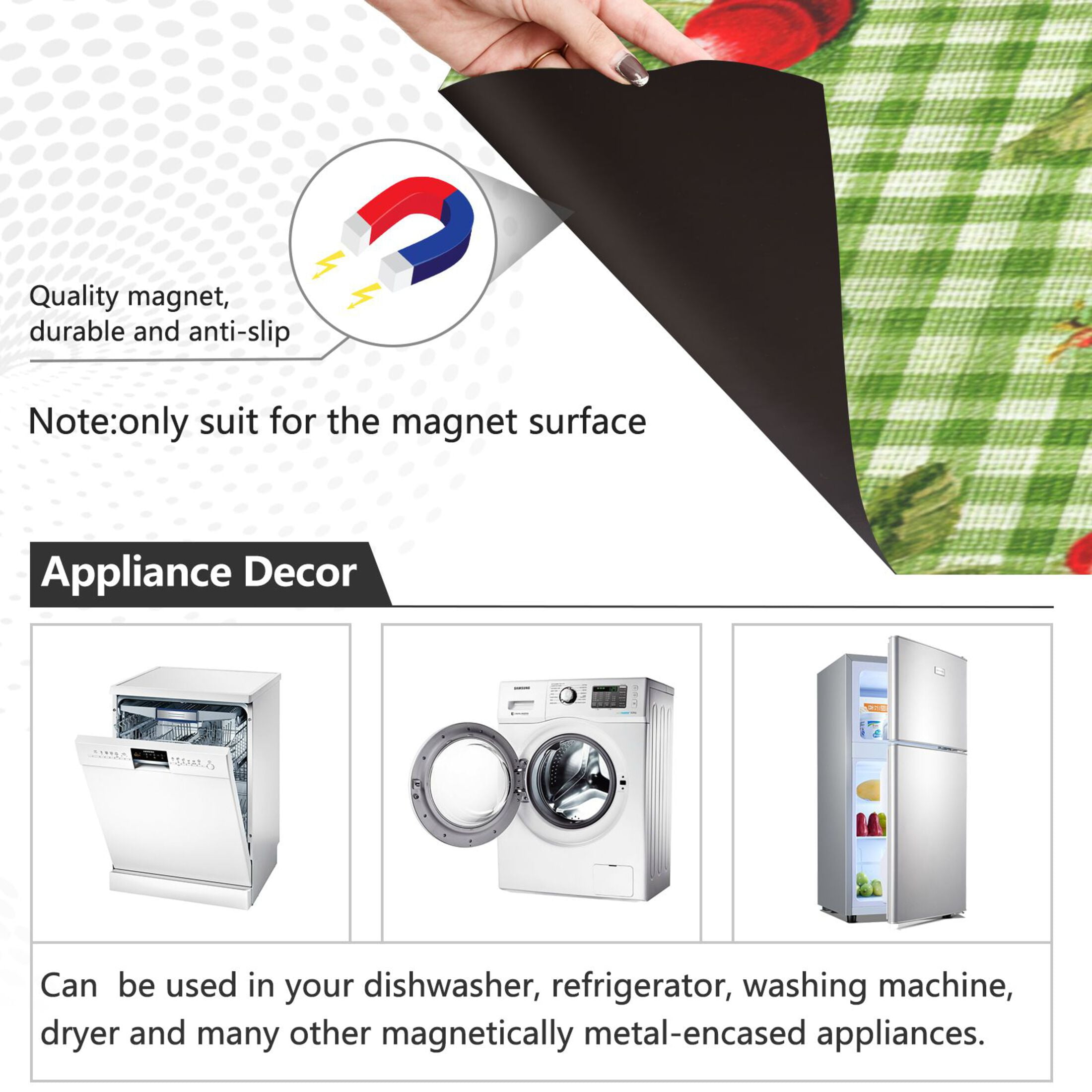 Dishwasher Magnetic Refrigerator Magnet Cover Sticker Home Decorative 23"x26" Inspiration Cherry Painting