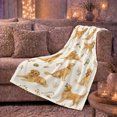 thumbnail image 6 of Golden Retriever Watercolor Dog Illustrations Vintage Pet Portrait, Festive Pet Portrait Pattern, Warm Flannel Blanket for Cabin and Lodge, Dog Lovers Just Because Gift, Pet Lover Home Decor, 6 of 9
