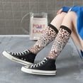 thumbnail image 4 of Bixox Leopard Brown Patterned Men's and Women's Knee Socks High Socks Outdoor Sports Socks, 4 of 5
