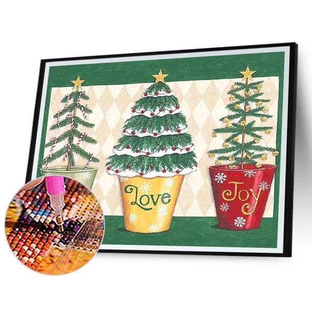 Cuadros Decorativos Árbol de Navidad 5D DIY Diamond Painting Kits Full Round Drill Wall Decor Crafts Wdftyju embutido en tela