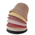 thumbnail image 2 of Women Bucket Hat Spring Summer Hollow Knitted Hat Solid Color Sunhat Fisherman Caps Casual Foldable Beach Cap, 2 of 3