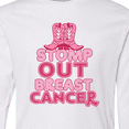 thumbnail image 4 of Inktastic Stomp out Breast Cancer with Pink Cowgirl Boots Long Sleeve Youth T-Shirt, 4 of 5