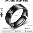 thumbnail image 2 of Mens Wedding Band Ring - 8mm Stainless Steel Engagement Promise Rings for Men Women, Cross Classic Ring with Cubic Zirconia for Men Jewelry Gift Ring Size 6 7 8 9 10 11, 2 of 7