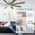 thumbnail image 3 of Cusp Barn 72 Inch Indoor Ceiling Fan with Lights and Remote Control, 6 Speeds Reversible DC Motor Large Ceiling Fans for Bedroom, 3 of 10