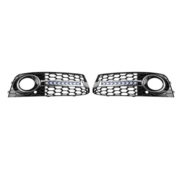 Parrilla delantera para Audi A4B8 09-11 Kit de cubierta de rejilla de luz antiniebla izquierda derecha de señal de giro Tmvgtek Accesorios para autos y motos