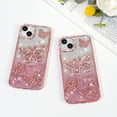 thumbnail image 6 of OOK for iPhone 14 Plus Case, Cute 3D Diamond Butterfly Pattern Luxury Slim Plating Bling Glitter Protective Phone Case with Screen Protector for Girls Women, Pink, 6 of 6