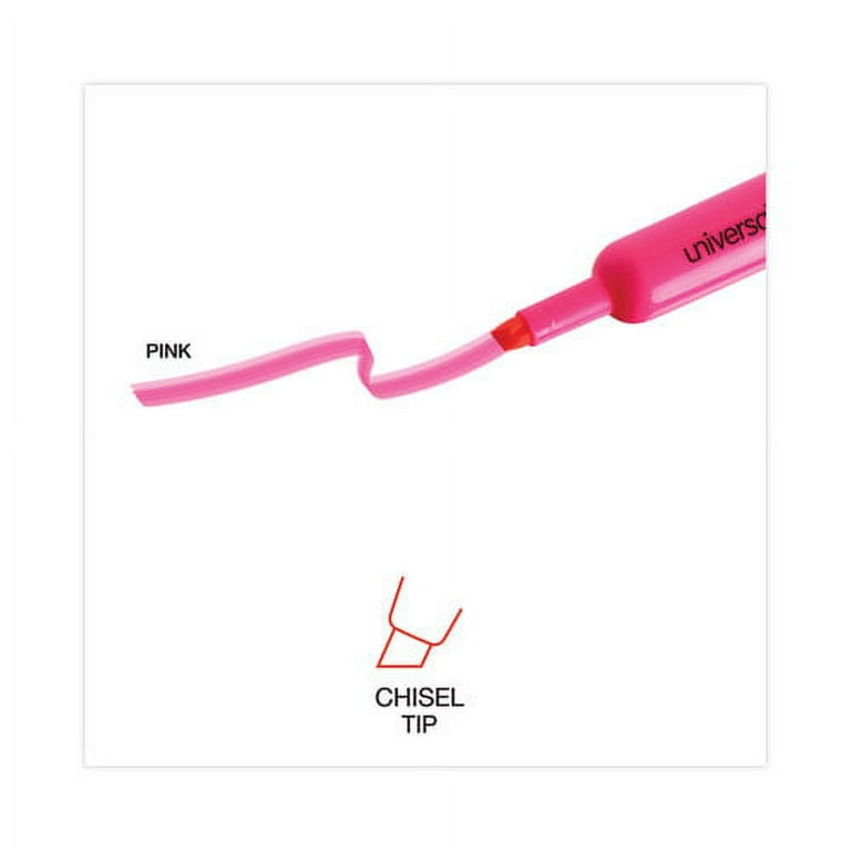 Desk Highlighters, Fluorescent Pink Ink, Chisel Tip, Pink Barrel, Dozen Desk Highlighters, Fluorescent Pink Ink, Chisel Tip, Pink Barrel, Dozen