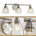thumbnail image 3 of 26" Brushed Nickel Vanity Light, 3-Light Bathroom Fixture with Clear Glass Shades, 3 of 8