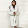 thumbnail image 2 of felwors Faux Fur Coat Women Long Fuzzy Fleece Jacket Open Front Cardigan Fur Lapel Coat Warm Winter Coats Fashion Outfits White, S, 2 of 6