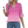 thumbnail image 3 of Blusa Rapbin para mujer, manga con volantes, cuello en V, moda de verano, 3 of 5