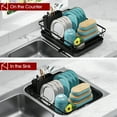 thumbnail image 6 of Sakugi Dish Drying Rack, Compact Dish Racks with Cutlery Holder for Kitchen Counter, 14''L x 12''W x 5''H , Black, 6 of 7