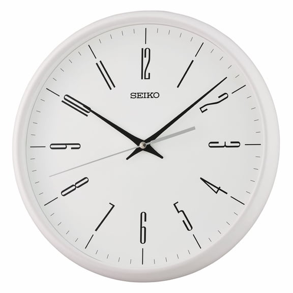 Seiko 12" Yumi Round White Wall Clock, Quartz, Analog, QXA786WLH