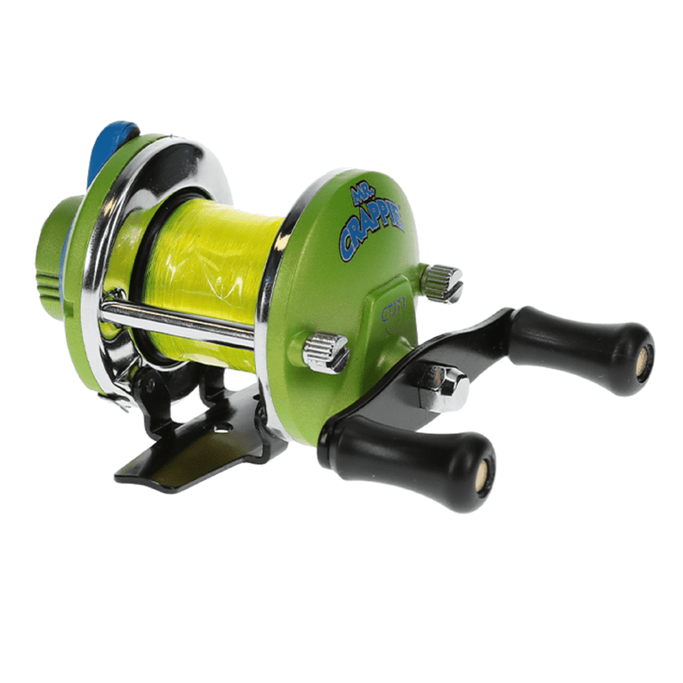 baitcaster reel for crappie Dark Wolf 50Sr Bait Finesse Baitcasting  Hook and Arrow Featuring all CRAPPIE THUNDER JIG/TROLL REEL