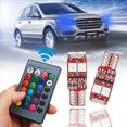 thumbnail image 2 of 8pzs T10 W5W LED RGB Luces de Control Remoto Bombilla Indicadora Lamparas Laterales de Cuna Interior del Coche, 2 of 8