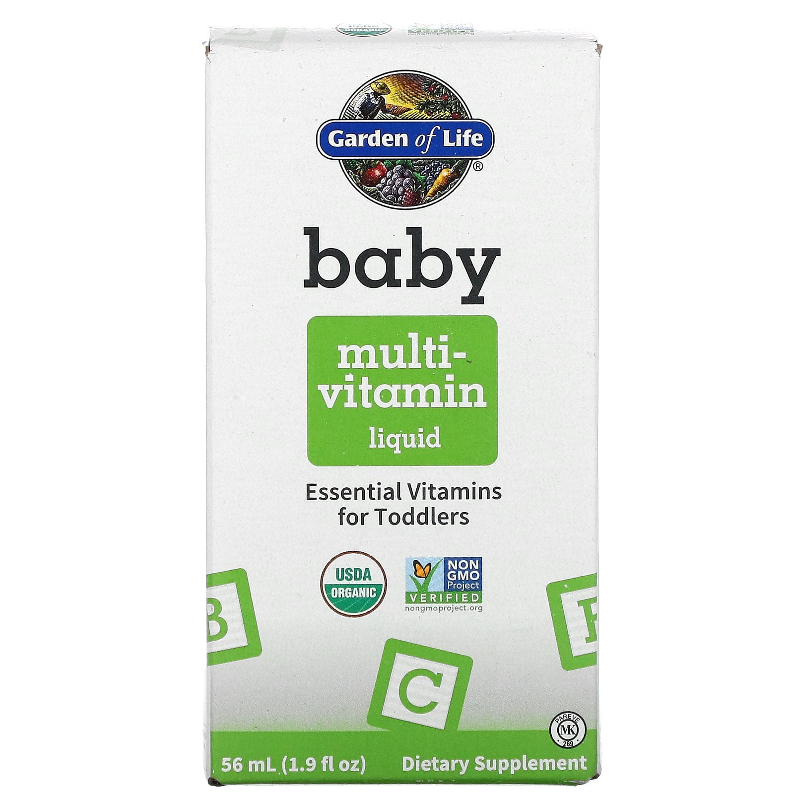 Hertellen alarm voorkant Garden of Life - Baby Multivitamin Liquid - 1.9 fl. oz. - Walmart.com