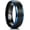 Black & Blue, variant on King Will GLORY 6mm Wedding Rings for Men, Tungsten Carbide Wedding Band 14K Gold Matte Brushed Finish Center Polished Step Edge, Comfort Fit Size 10