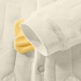 thumbnail image 5 of QIbmong Infants Newborn Romper Button down Long Sleeve Collared V Neck Bodysuit Casual Claw Embroidery Cute Winter Warm Clothing Sets(12-18 Months,Yellow), 5 of 6
