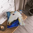 thumbnail image 5 of KLL Starry White Horse Decorative Throw Pillow Covers Velvet Soft for Couch Sofa Bedroom Living Room Outdoor (No pillow core)- 16"x16", 5 of 5