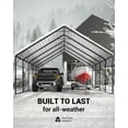 thumbnail image 4 of Tuekys 20'x25'x13' Metal Carport for 2 Cars, Extra Tall Carport, Reinforced Frame and Roof for All-Weather, Permanent Garage for Bass Boats, Full-Sized Pickup Trucks, and Tractors, 4 of 5