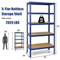 thumbnail image 2 of Gymax 4PCS 72'' Steel 5-tier Garage Shelf Metal Storage Adjustable Unit Blue, 2 of 9