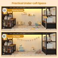 thumbnail image 4 of Twin Size Loft Bed with 5 Storage Drawers,LED Lights, Open Storage Shelves,Low Metal Loft Bed with Bookcase & 13.4" Guardrail,Under-Bed Space, House Shape,Black, 4 of 10