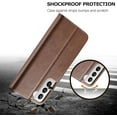 thumbnail image 6 of Case for Galaxy S21 Plus [6.7 inch], PU Leather Wallet Folio Flip Magnetic Buckle Slim Back Cover Built-in Card Holder Slot and Stand for Samsung Galaxy S21 Plus (Brown), 6 of 8