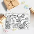 thumbnail image 4 of Ocean Coloring Greeting and Thank You Note Cards 10 Coloring Cards Turtles Seahorses Jellyfish Whales Shells with 5 Colors 10Pcs Envelopes Included (Sea Animal) DIY, 4 of 7