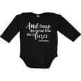 thumbnail image 3 of Inktastic Though She Be But Little She is Fierce Quote Shakespeare Girls Long Sleeve Baby Bodysuit, 3 of 5