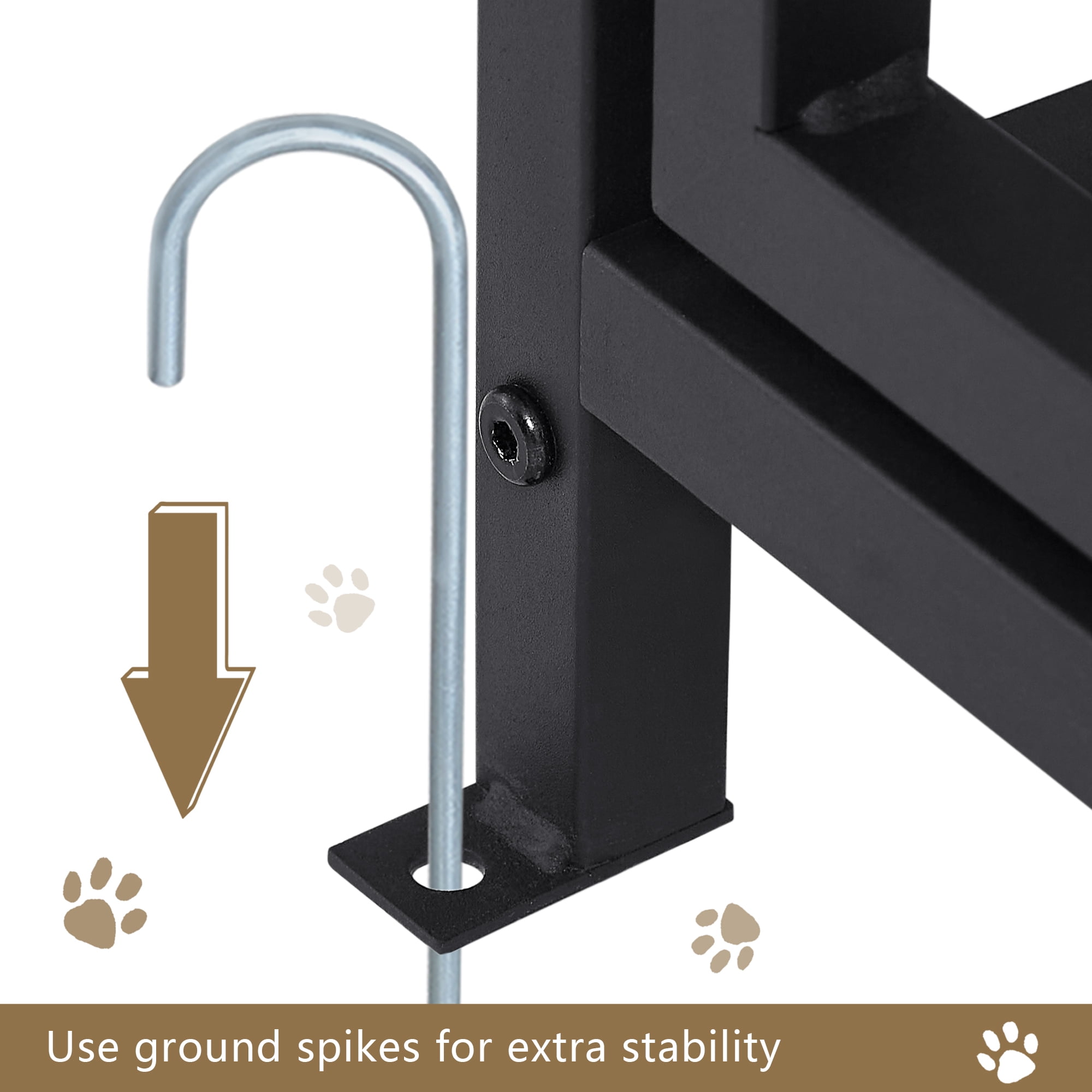Pefilos 71" Outdoor Dog Playpen with Roof Cover, Heavy Duty Dog Kennel House, Dog Cage Fence with Secure Lock, Feeding Bowl, Black Pefilos 71" Outdoor Dog Playpen with Roof Cover, Heavy Duty Dog Kennel House, Dog Cage Fence with Secure Lock, Feeding Bowl, Black