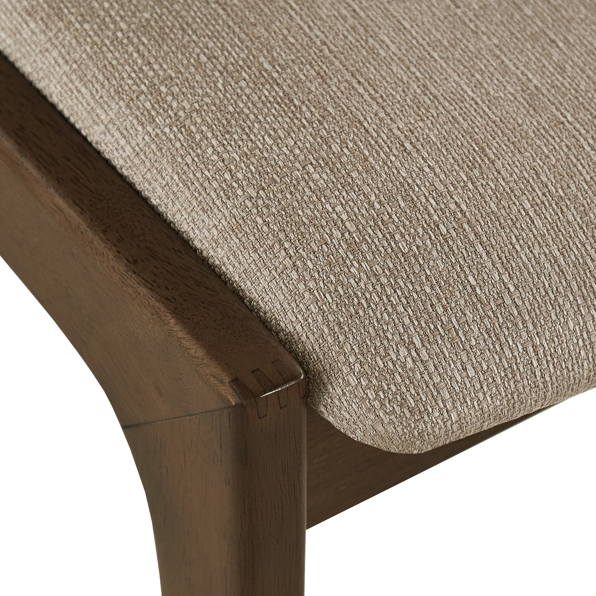 Weston Home Skovde Modern Walnut Finish Dining Chair, Set of 2, Beige Fabric