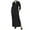 Black, variant on Fesfesfes Women Casual Dress V-Neck Solid Spring Button Long Sleeve Pockets Long Dress