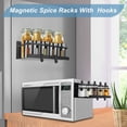 thumbnail image 3 of Paquete de 2 estantes magnéticos para especias para refrigerador, estante magnético fuerte con ganchos extraíbles, refrigerador magnético para sujetar tarros, 3 of 5