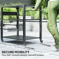 thumbnail image 5 of Outsunny 3-Tier Outdoor Grill Cart, Pizza Oven Stand with Storage Racks, Side Handle, Movable Food Prep Table on Wheels, 5 of 9