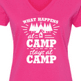 thumbnail image 4 of Inktastic What Happens at Camp Stays at Camp with Tent and Woods Women's V-Neck T-Shirt, 4 of 5