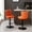 Orange, variant on Adjustable Seat Height, Hand - hammered Rivets / Orange Velvet Barstools for Kitchen Island