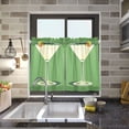 thumbnail image 4 of Yayeee Kitchen Curtains Tier Pair Light Filtering 27"x36" Rod Pocket Short Cafe Window Panel, Green Lemon Juice, 4 of 7