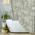 thumbnail image 3 of Sage Green Floral Shower Curtain Set, Vintage Retro Cottagecore Floral Botanical Birds Blossom Flower Boho Aesthetic Fabric Shower Curtains for Bathroom Decor with Hooks,72X72, 3 of 4