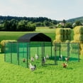 thumbnail image 4 of DIY Chicken Cage Walk-in Chicken Coop Pen Run Poultry Cage Outdoor Metal Fence with Cover, 10.2' L x 12.9' W x 3.6' H, 4 of 11
