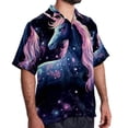 thumbnail image 2 of Starry Unicorn Men's Casual Printed Hawaiian Poplin Button Down Short Sleeve Beach Shirt Unisex, 2 of 6