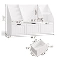 thumbnail image 6 of Asofer Kids Toy Organizers and Storage with 3 Drawer, 4-Tier Book Shelves for Playroom, White, 6 of 7