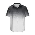 thumbnail image 3 of WREESH Men's Comfortable Button Down Shirts Fashion Printing Short Sleeve Turndown Collar Gradient Shirts Color Blocking Tops Gray, 3 of 5