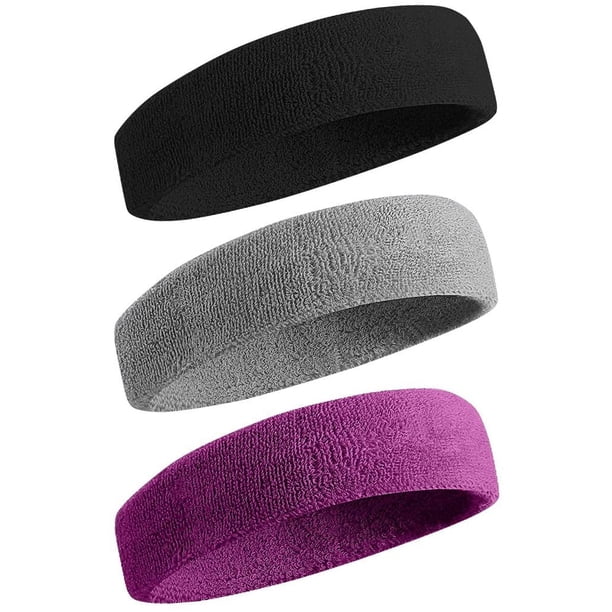 Bandas para el sudor Diadema deportiva para hombres y mujeres - Banda para el sudor de tela de rizo de algodón atlética que absorbe la humedad para tenis, baloncesto, correr, gimnasio