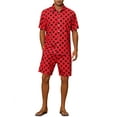 thumbnail image 2 of Lars Amadeus Polka Dots Hawaiian Set for Men's Short Sleeves Summer Shirts 2 Pieces Suit, 2 of 4