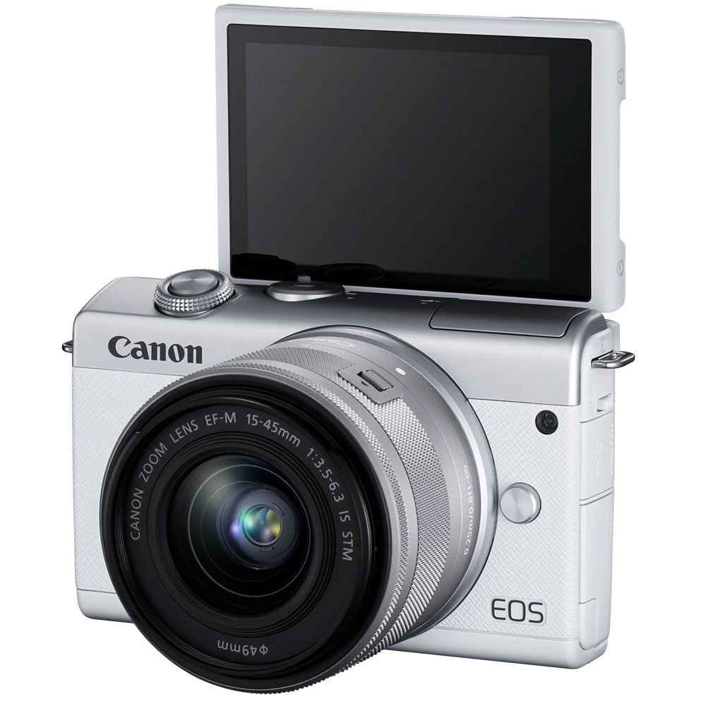 Canon EOS M200 Mirrorless Camera with EF-M 15-45mm IS STM Kit (White)