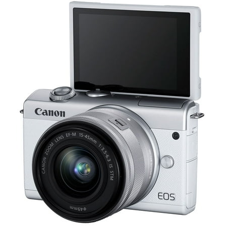 Canon EOS M200 24.1 Megapixel Mirrorless Camera with Lens, 0.59", 1.77", White